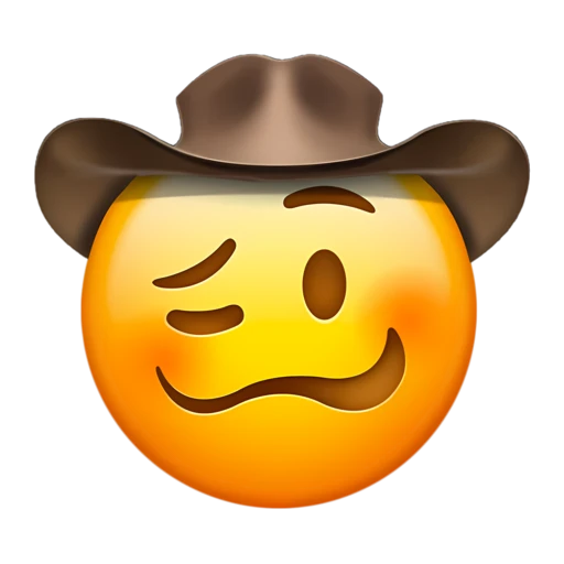 Woozy Cowboy on a transparent background with a brown cowboy hat.