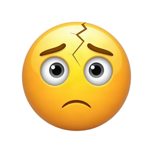 Yellow cracking face emoji