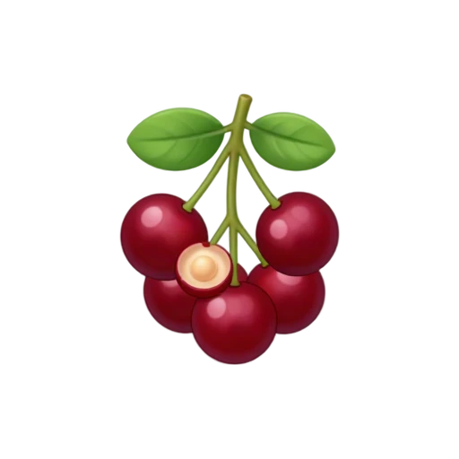 Cranberry sprig with glossy red berries