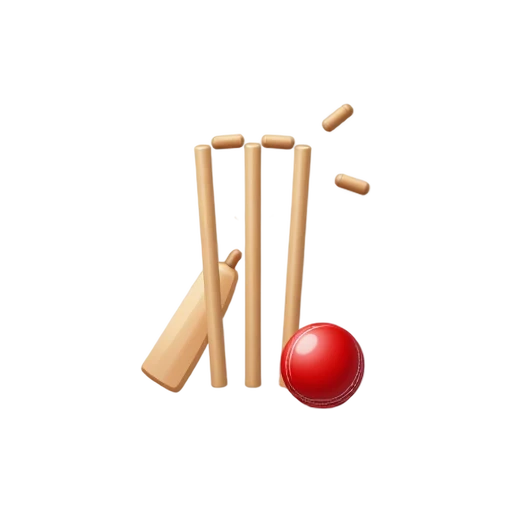 Cricket ball hitting the wicket and dislodging bails