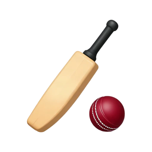 Cricket bat and red stitched cricket ball
