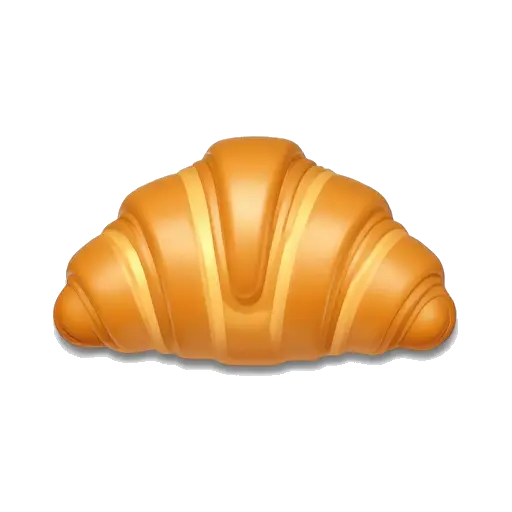 Golden flaky crescent croissant