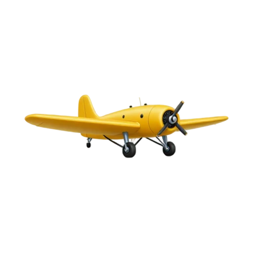 Crop Duster with low straight wings and yellow single-engine fuselage