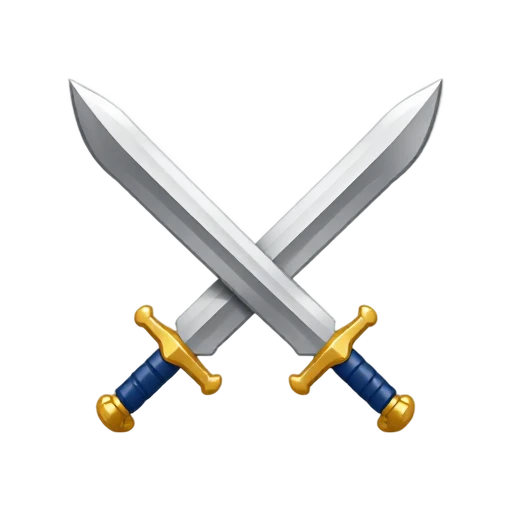 Two silver swords crossed in an X
