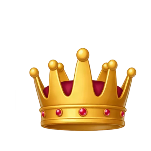 Gold crown with red gems