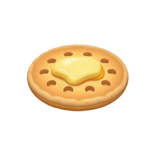 Toasted crumpet with butter emoji