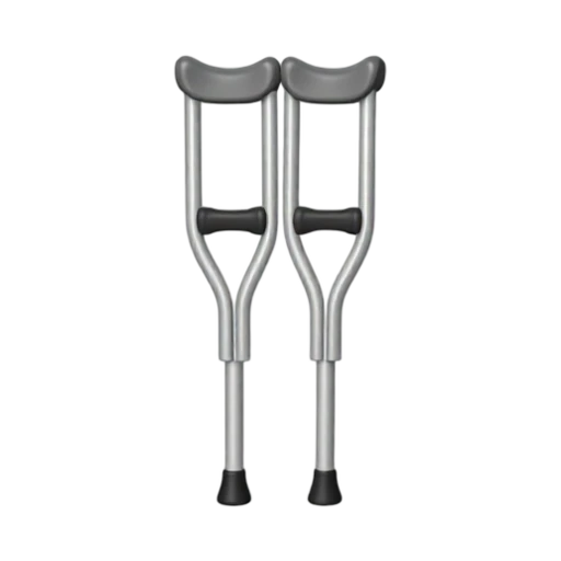 Pair of aluminum crutches emoji