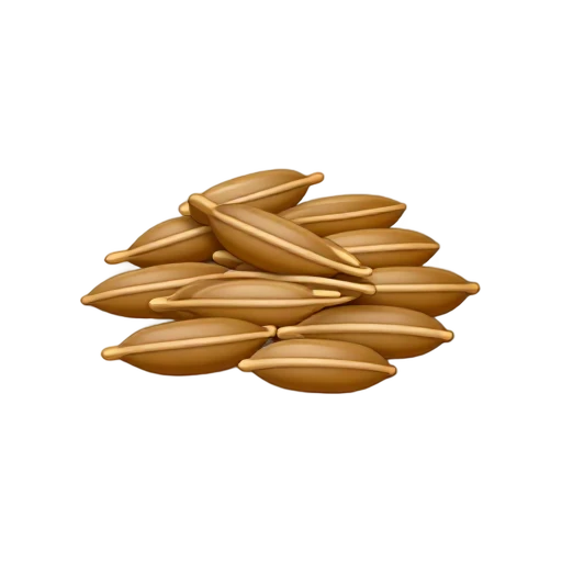 Elongated brown cumin seeds with pale ridges