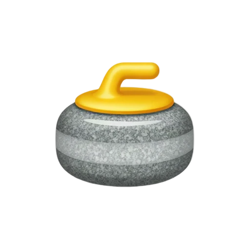 Curling stone sliding with yellow handle