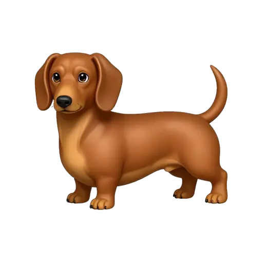 Reddish-brown dachshund standing