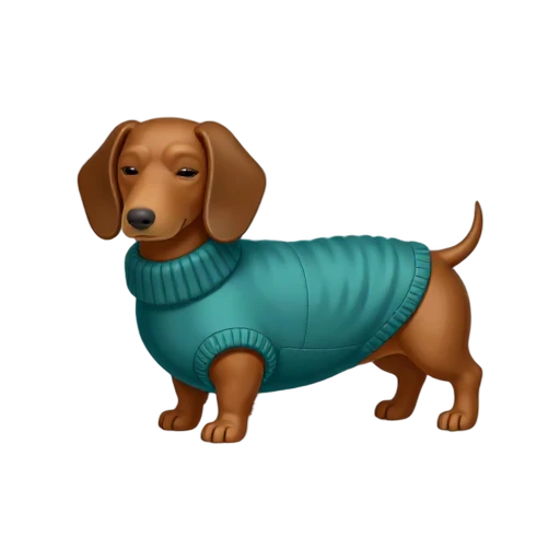 Dachshund wearing a sweater emoji