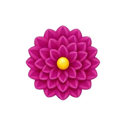 Dahlia with many pointed magenta petals and concentric geometric petal rings