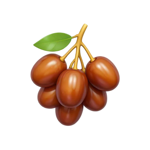 Dates in golden and deep brown colors attached to a short branch