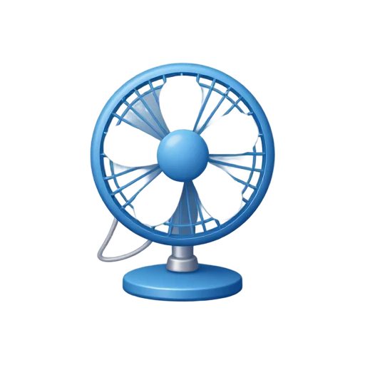 Blue desk fan