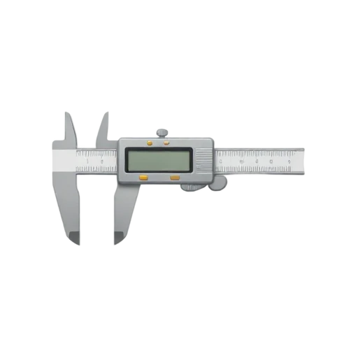 Digital calipers with sliding measuring jaws and central LCD display