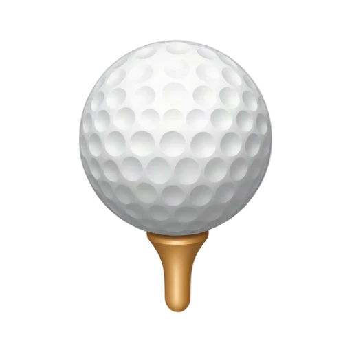 White dimpled golf ball on tee emoji