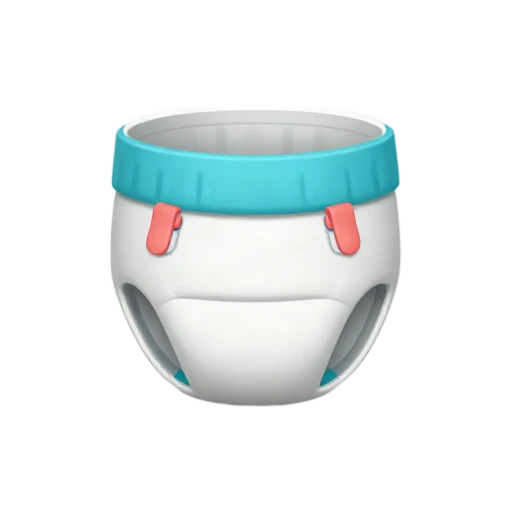 Open baby diaper with side fastening tabs and padded center