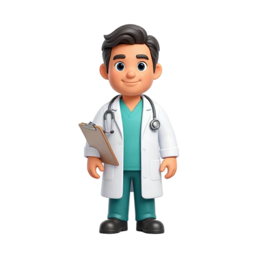 Doctor wearing a white coat and stethoscope