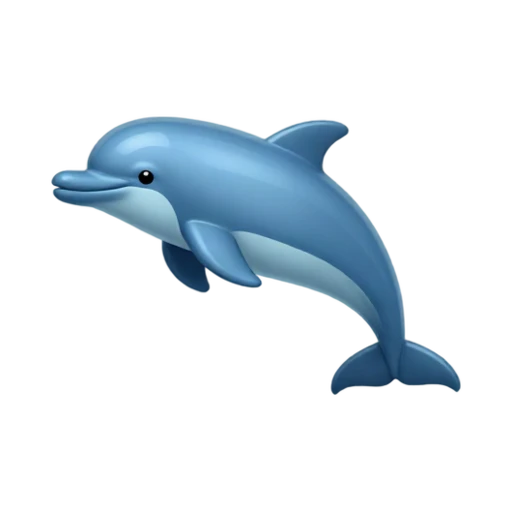 Blue gray dolphin leaping upward