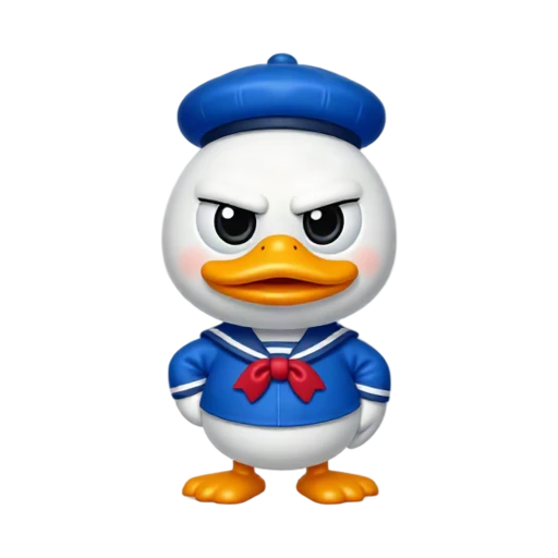 White cartoon duck in sailor clothes emoji