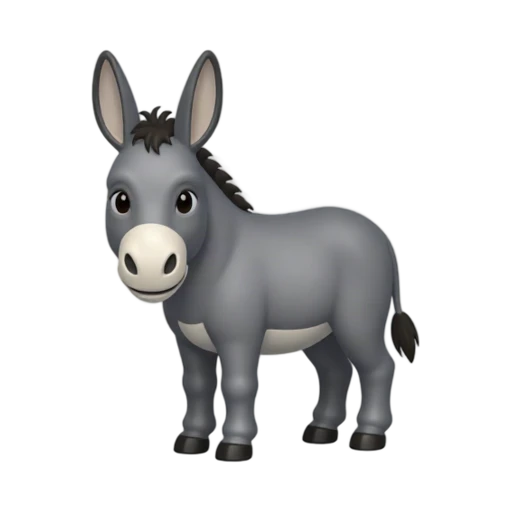 Gray donkey standing