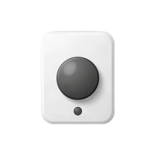 White doorbell with a round push button