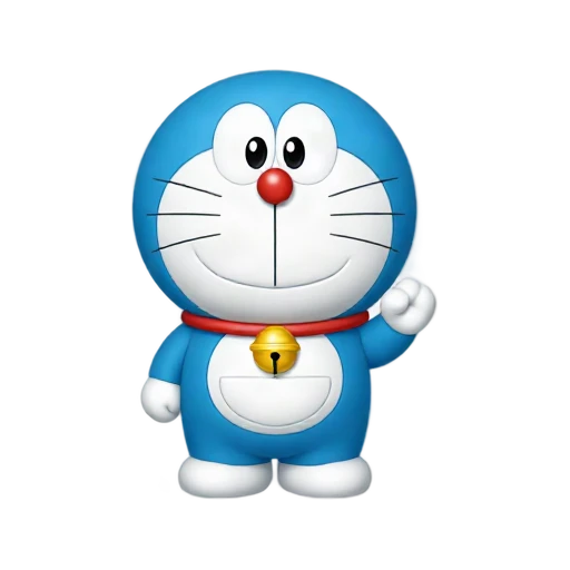 Blue robotic cat waving emoji