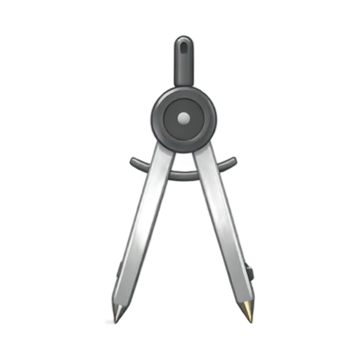 Metal drawing compass with pencil and pointed leg