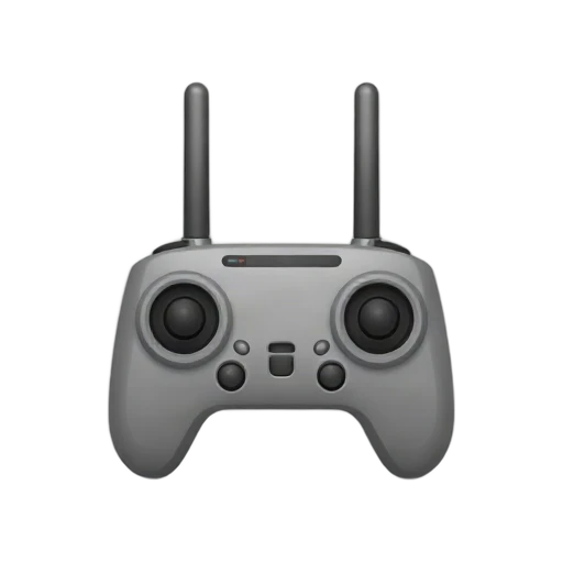 Drone Controller with compact gray handheld controller and two black thumb joysticks