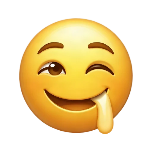 Drooling yellow emoji face