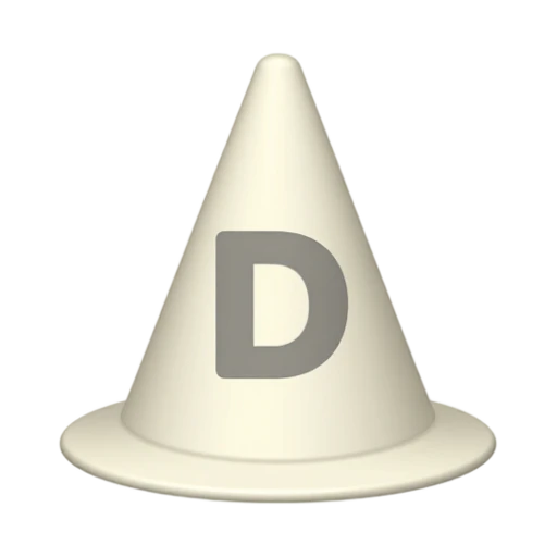 Dunce Cap with tall conical paper hat and large capital D