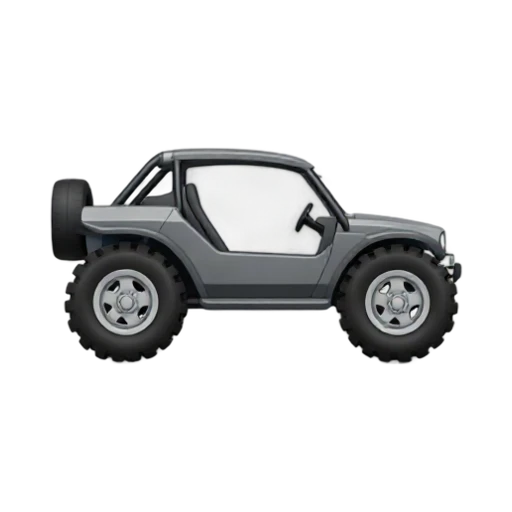 Dune Buggy with open tubular roll cage and oversized knobby tires