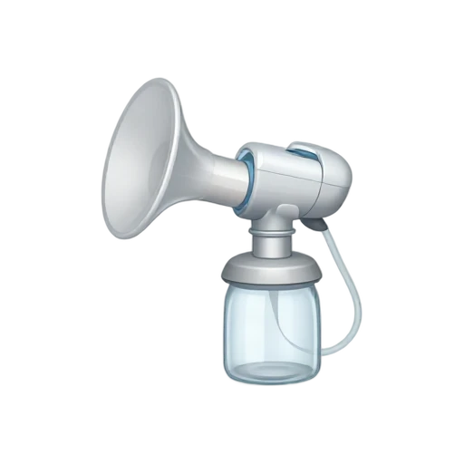 Electric breast pump with flared shield, clear bottle, and compact motor