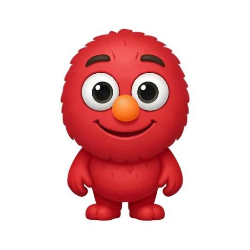 Red fuzzy monster character with orange nose emoji