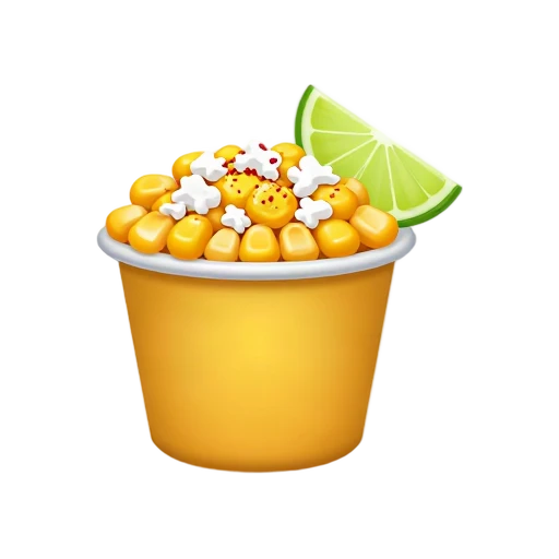Mexican esquites street corn in a cup with chili and cheese