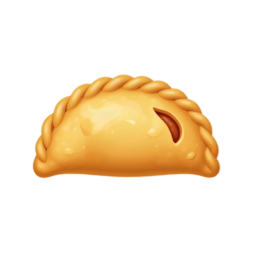 Golden baked empanada with crimped edge and beef filling