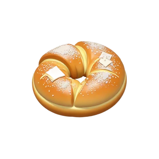 Coiled ensaymada with cheese emoji