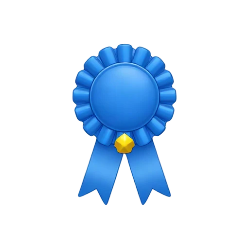 Blue equestrian prize ribbon rosette emoji