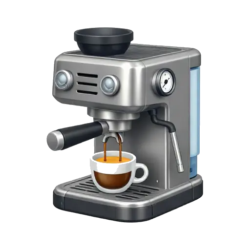 Espresso machine pouring coffee into a cup