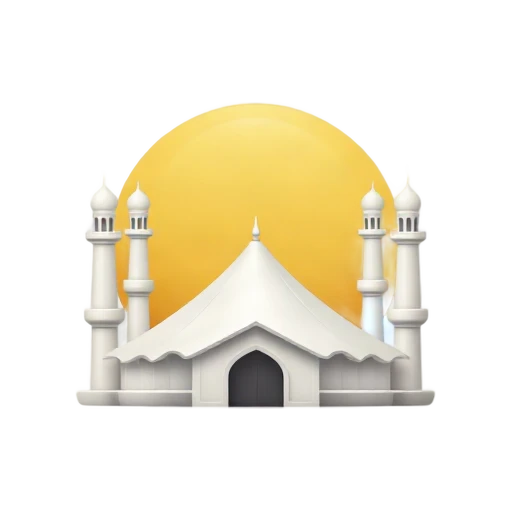 Faisal Mosque: white tent-shaped mosque and needle minarets.