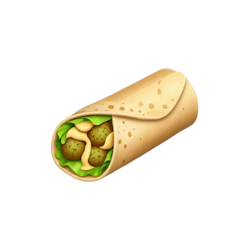 Falafel wrap with green herbs and tahini emoji