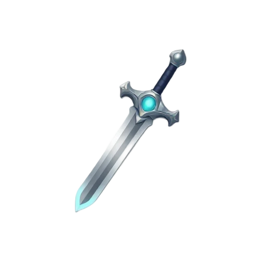 Magic sword with turquoise gem emoji
