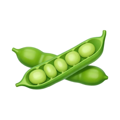 Green fava bean pods with large beans visible inside an opened pod