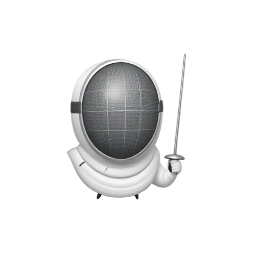 Fencing mask with mesh face and foil sword
