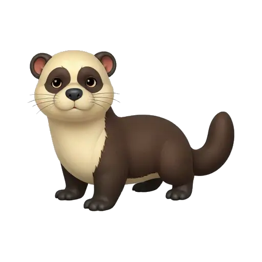 Curious sable ferret standing