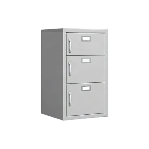 Gray file cabinet with two drawers