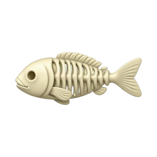 Ivory fish skeleton emoji