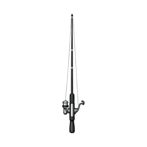 Fishing Rod with long slim flexible rod and small silver spinning reel