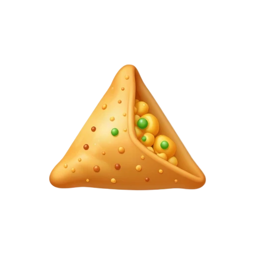 Cut-open samosa with filling emoji