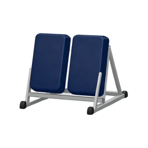 Football blocking sled with two navy blue pads